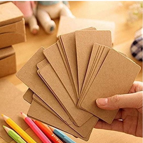 100 DIY Kraft Business Card Blanks round corners - Picture 2 of 7